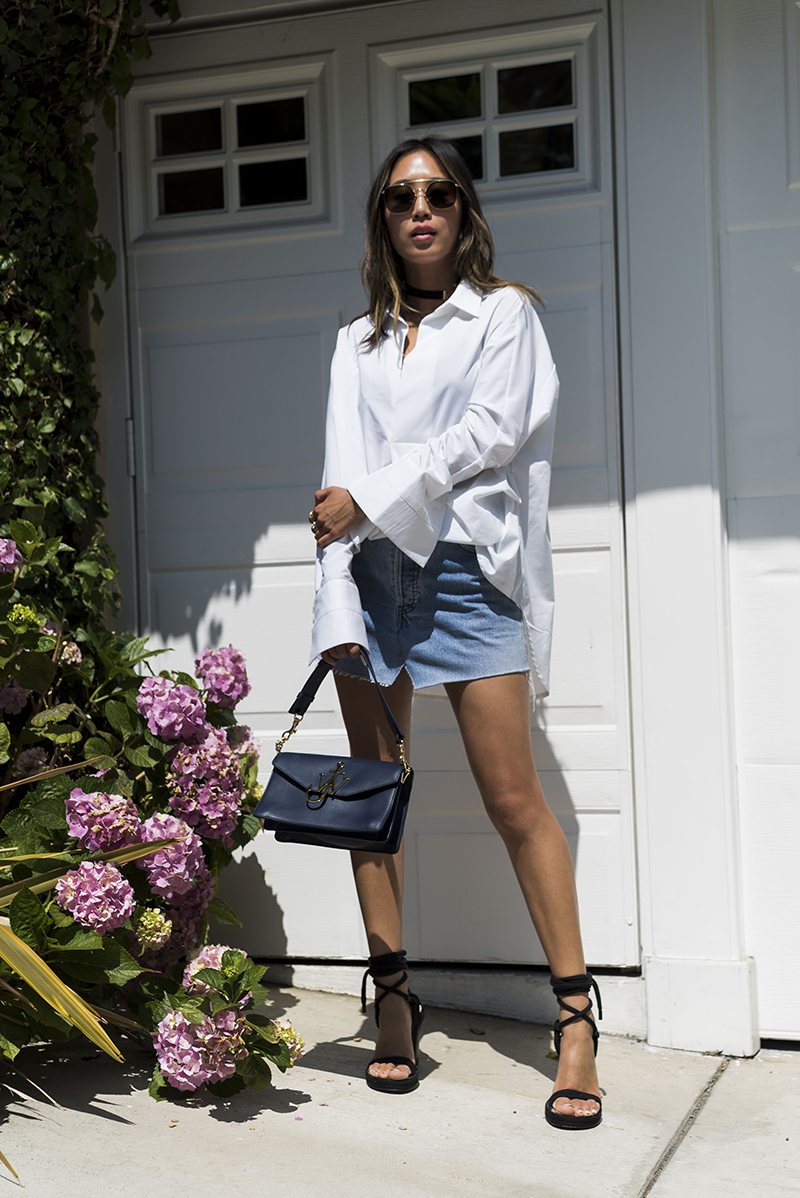 aimee_song_of_style_white_blouse_vetements_denim_skirt_jw_anderson_bag-1